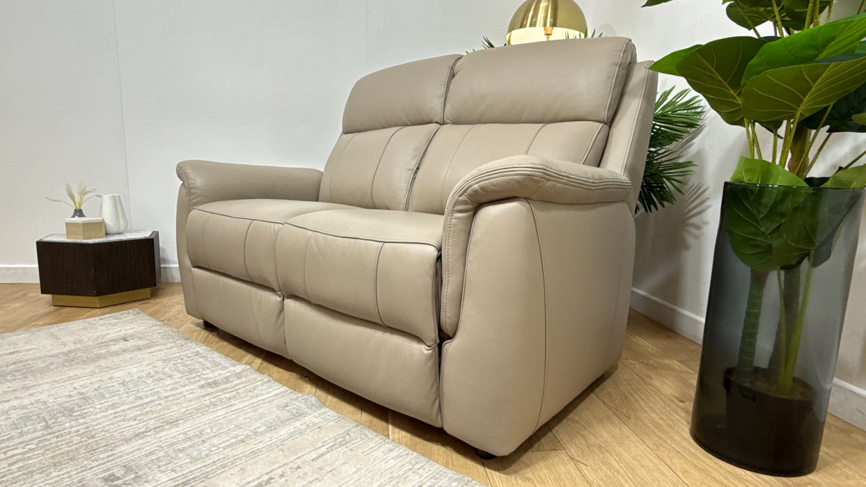 Sofology Bradie Leather 2 Seater in Trusty Embossed Stone