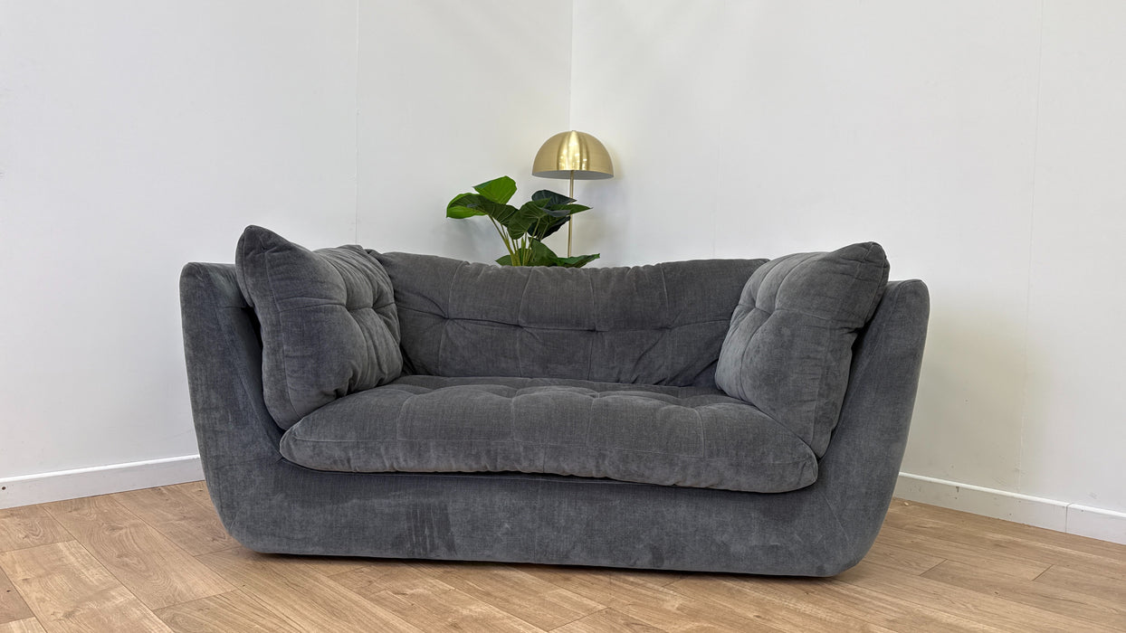 Sofology Cocoon Fabric 2 Seater Relaxed Chenille Charcoal
