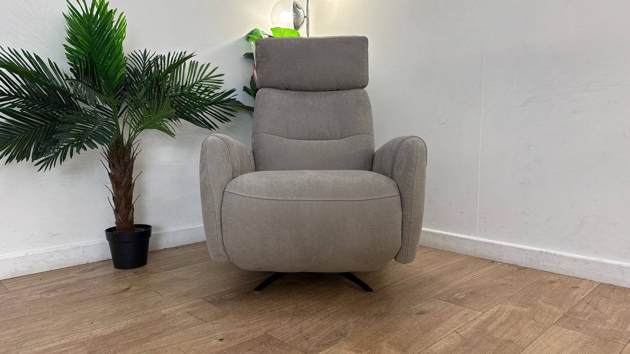 Sofology Monroe Fabric Chair Power Recliner in Lifestyle Textured Grey