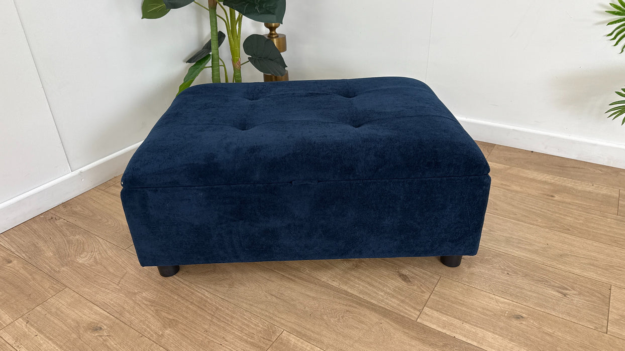Sofology Ascot Fabric Storage Footstool in Soft Sherpa Navy