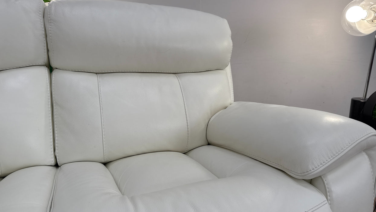 Sofology The Radleigh 2 Seater Recliner in Trusty Soft Sheen Leather White
