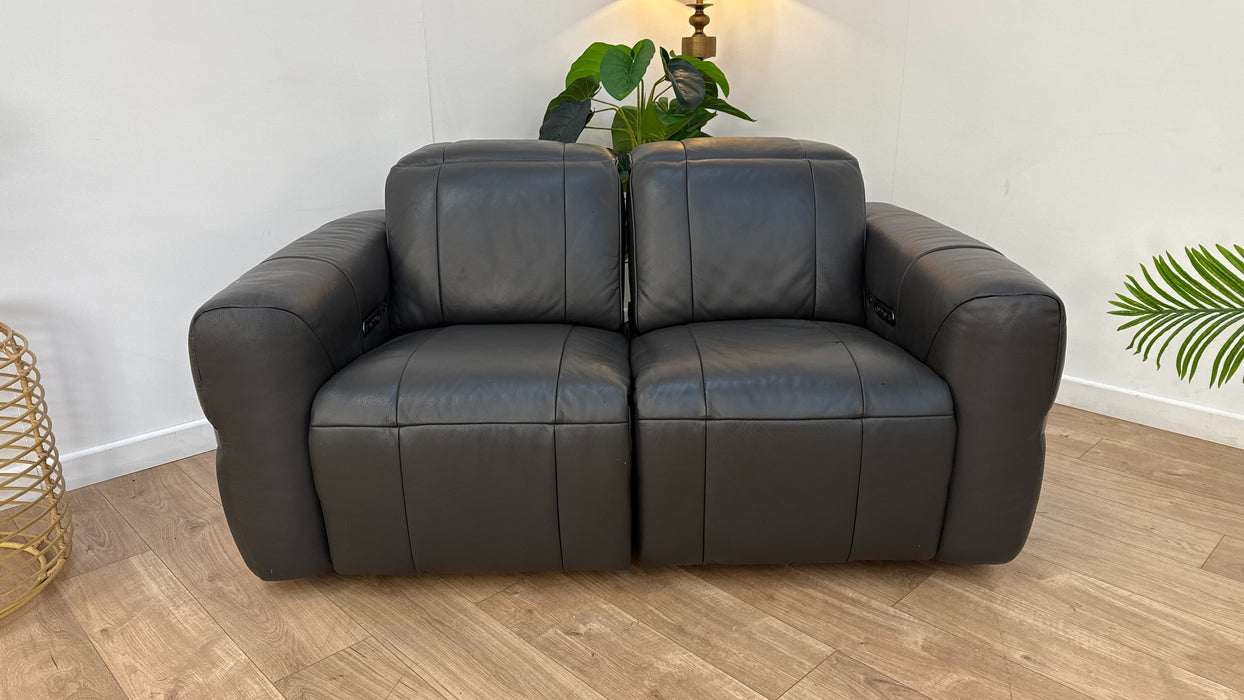 Sofology Lumiere Leather Recliner 2 Seater in Charcoal