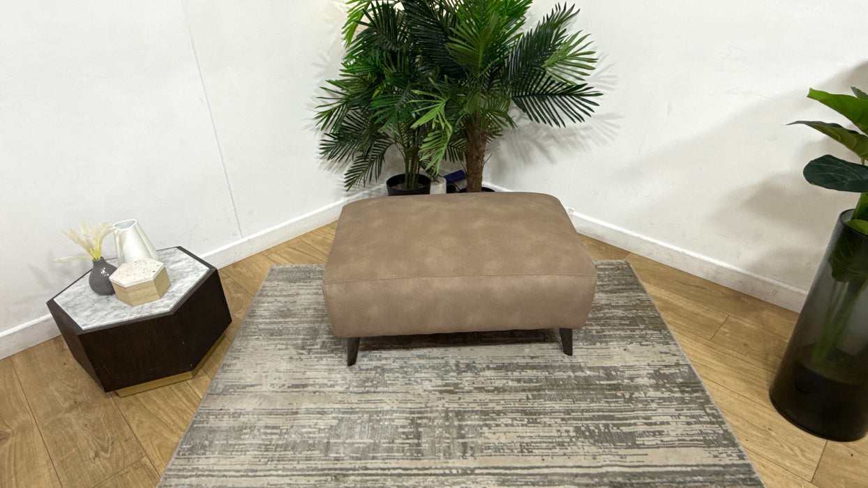 Sofology Arlington Fabric Designer Footstool in Lifestyle Mottled Latte