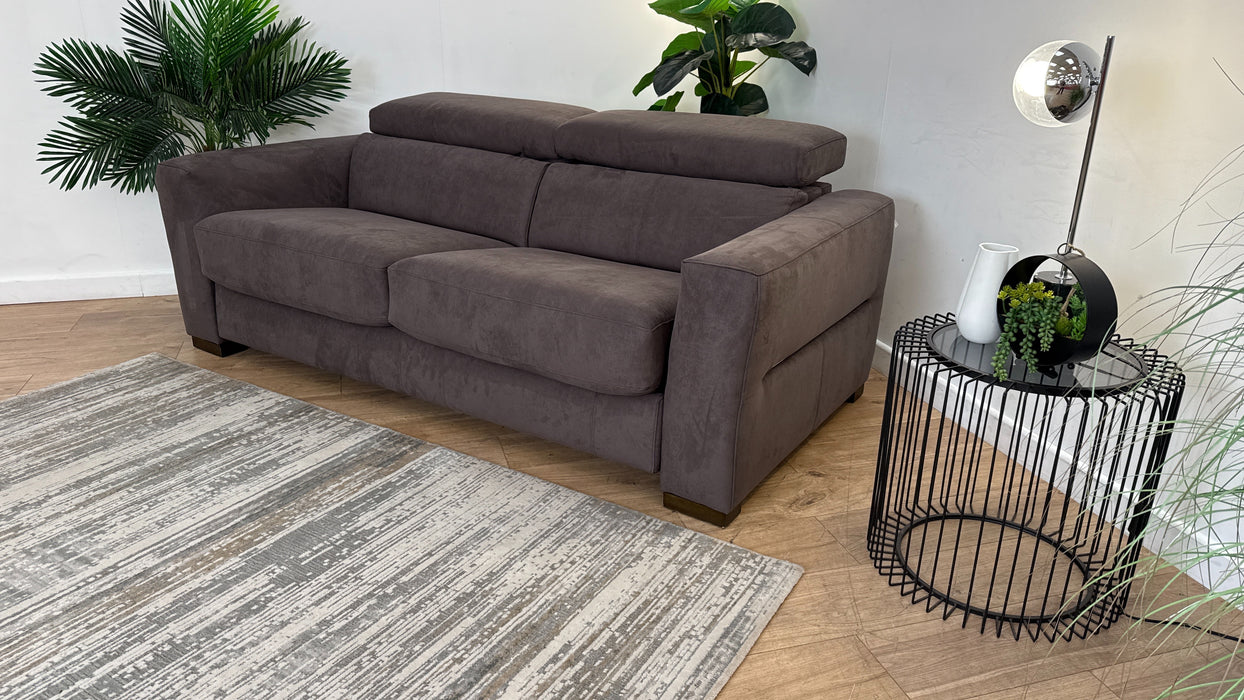 Sofology Metropolitan Fabric 3 Seater Sofa Bed in Lifestyle Textured Fabric Chocolate