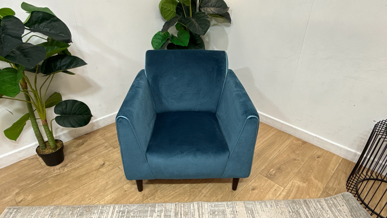 Sofology Cricket Fabric Chair in Soft Chenille Teal Mix