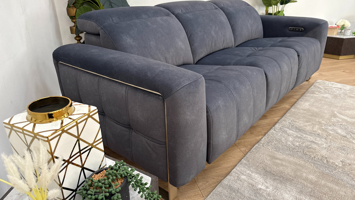 Sofology Marvella Fabric 3 Seater Power Recliner/Headrest in Lifestyle Flecked Charcoal