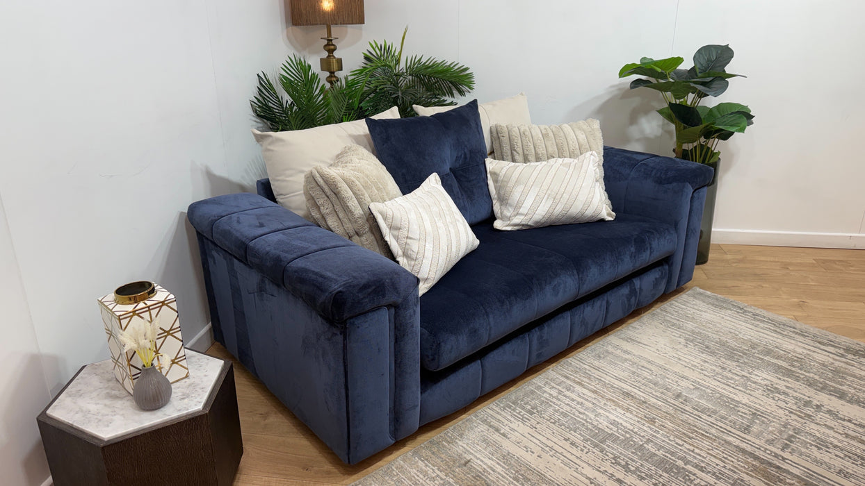 Sofology Oscar Fabric 2 Seater No Trim in Fine Textured Chenille Denim Mix