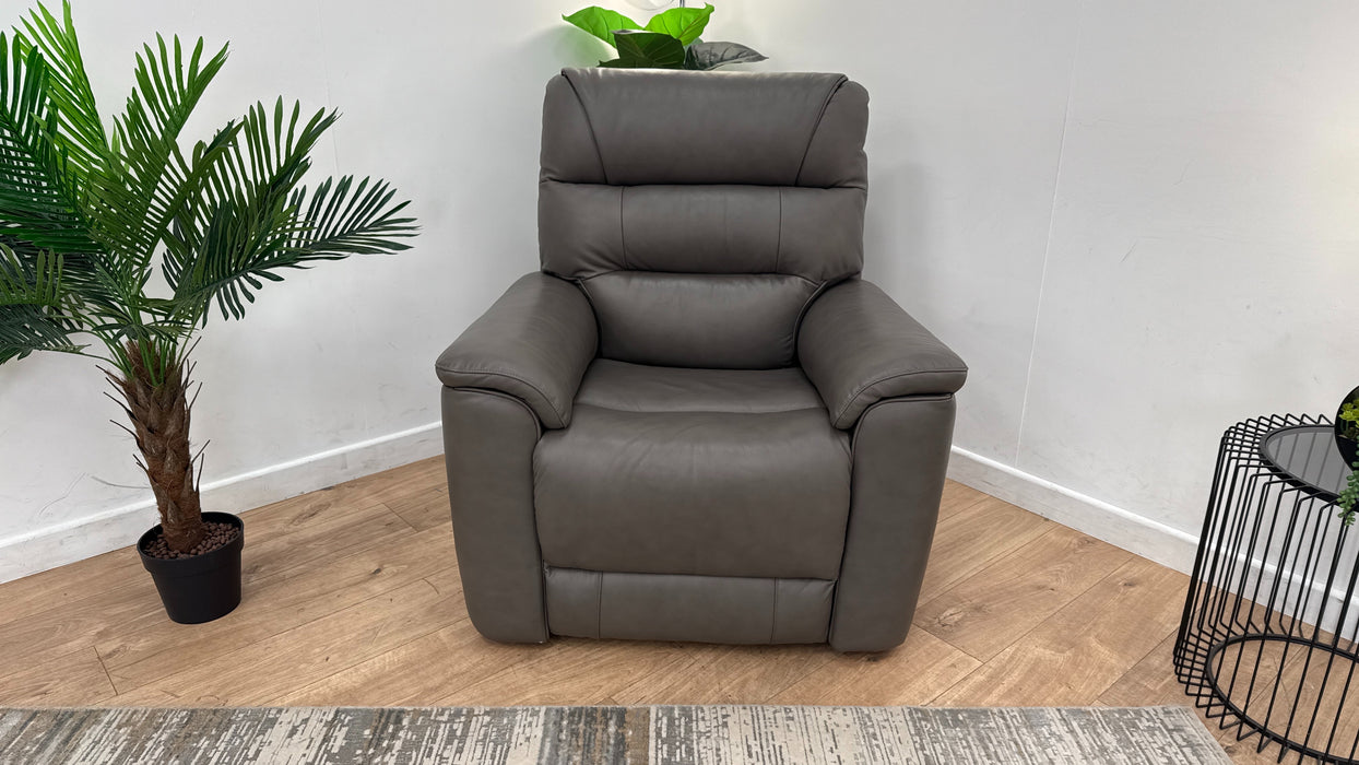 Sofology The Cleveland Recliner Chair in Trusty Embossed Leather Grey