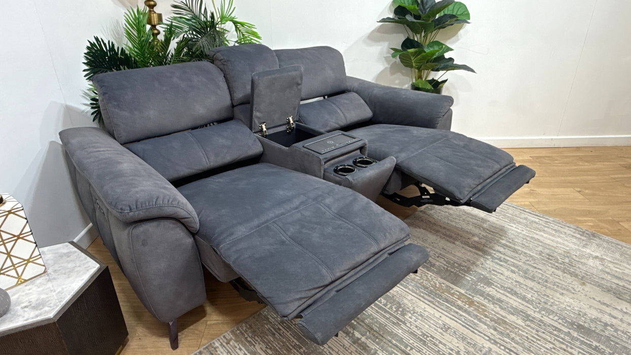 DFS Cinesound 2 Seater Power Plus Fabric Recliner in Shadow