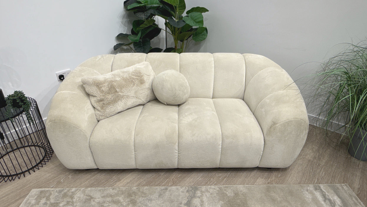 Sofology Waldorf 2 Seater Fabric Sofa in Soft Sherpa Natural Mix