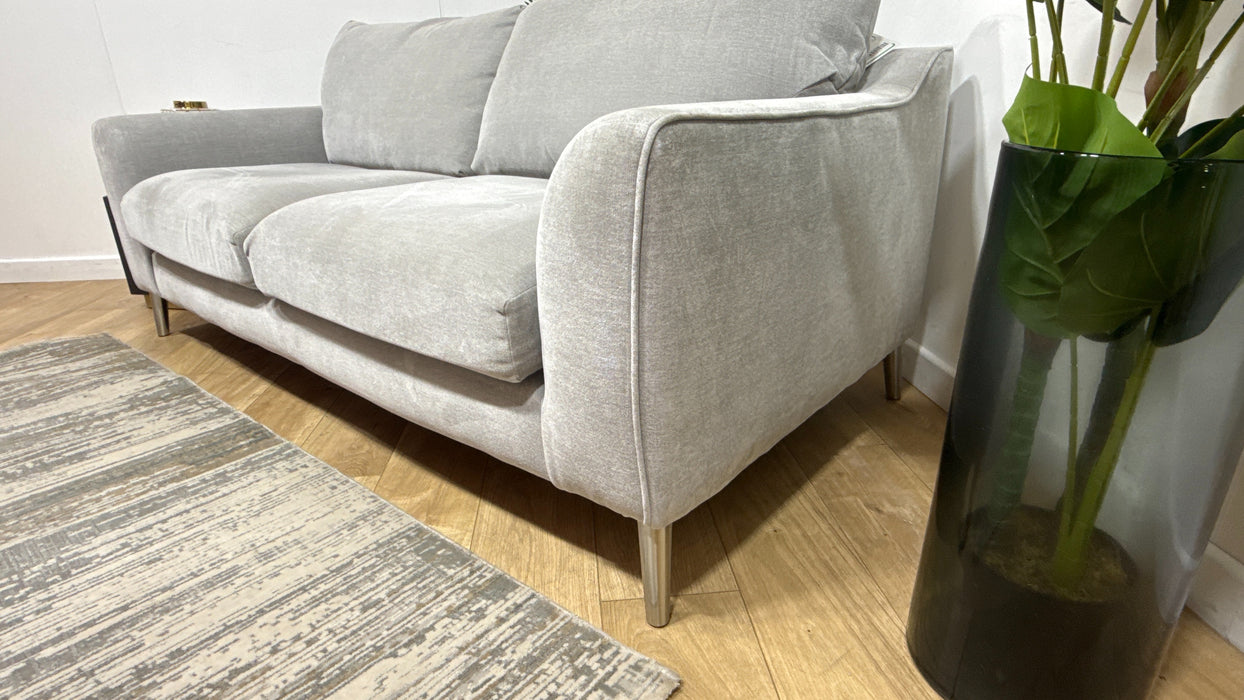 Sofology Mayfair Fabric 3 Seater in Soft Chenille Silver/Silver Mix