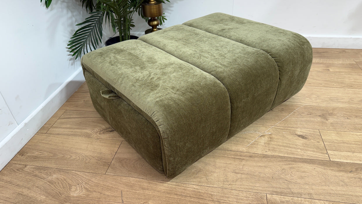 Sofology Waldorf Fabric Storage Footstool in Soft Chenille Olive