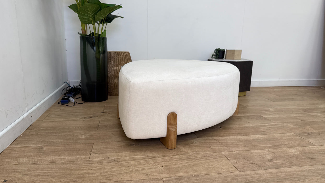 DFS Bellino Shaped Footstool in Cream/Black