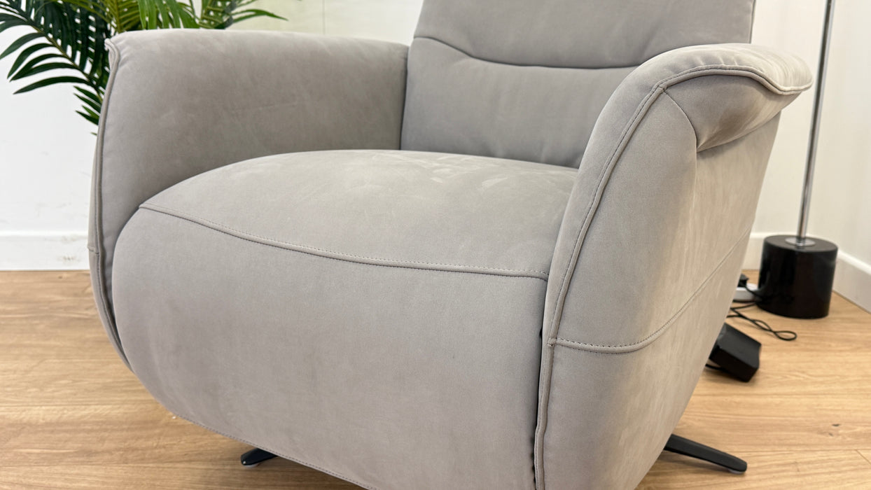 Bentley - Fabric Power Recliner - Light Grey