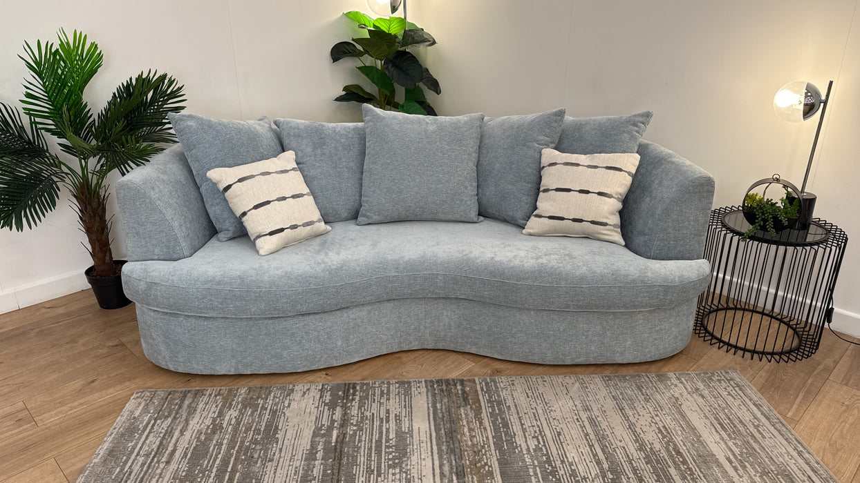 Sofology Chloe 4 Seater Fabric Sofa in Chenille Sky