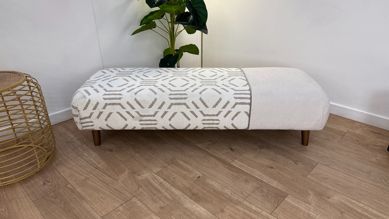 DFS The Ada Fabric Footstool in Natural/Stone Combination