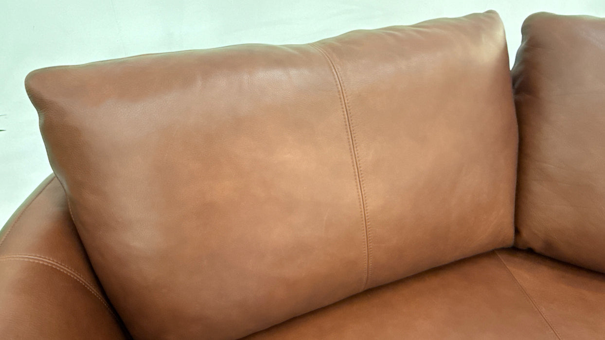 Sofology Adler Leather Asymmetric 4 Seater in Relaxed Soft Brown