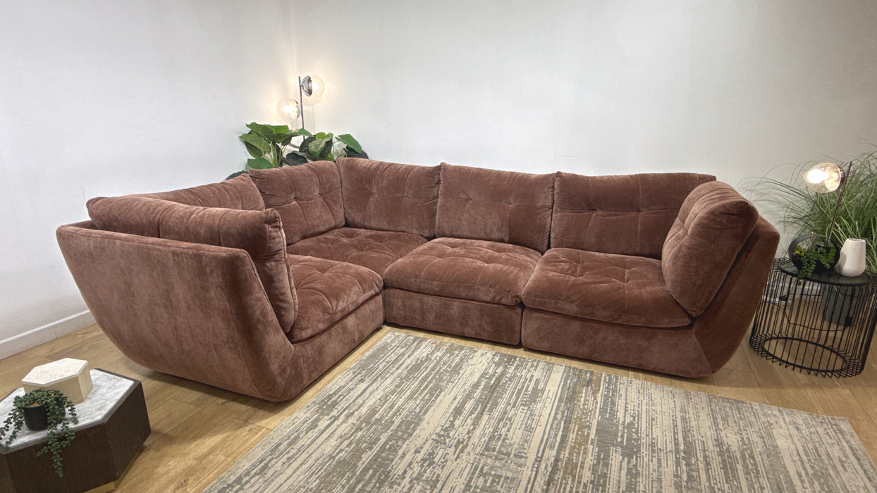 Sofology Cocoon Fabric 1 Corner 3 in Relaxed Chenille Burnt Sienna