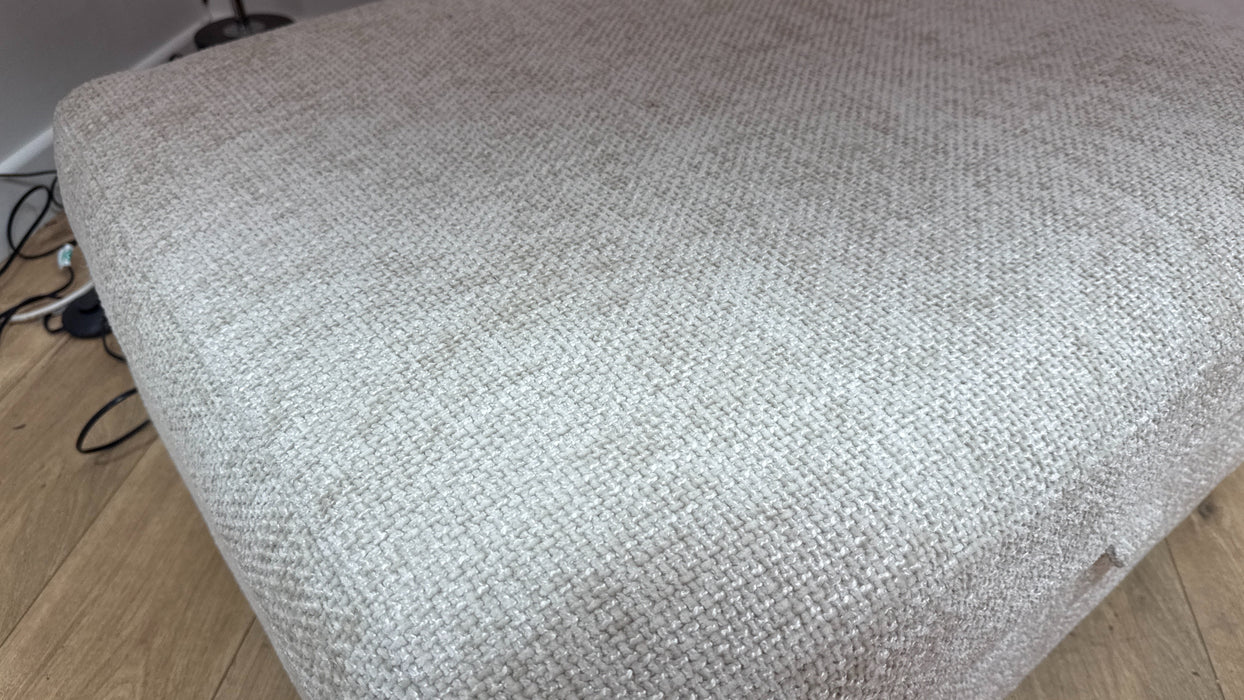 Sofology Tallulah Fabric Storage Footstool in Basketweave Chenille Cream