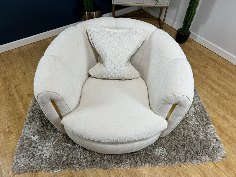 Empress Swivel Chair - Textured Chenille Oyster  (WA2)