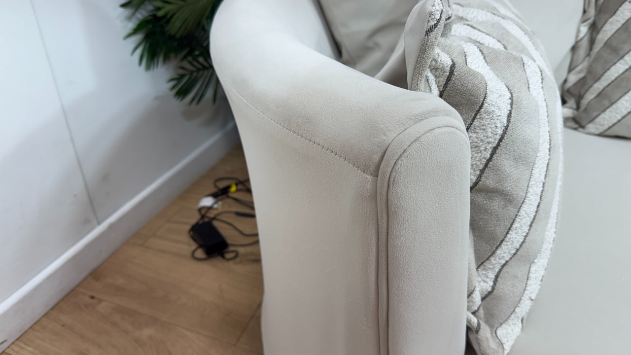 Sofology Oscar Fabric Large Swivel Chair in Super Matt Velvet Ecru Mix