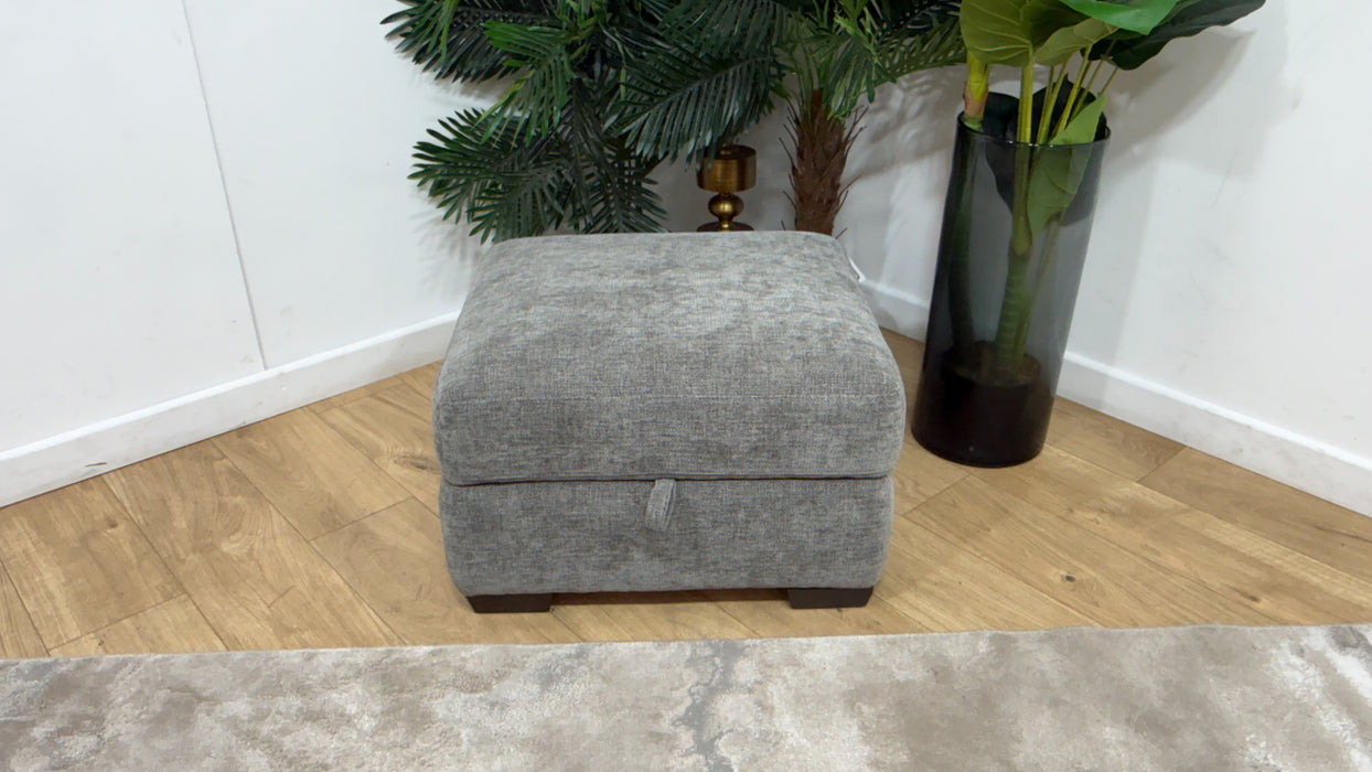 Sofology Elevate Fabric Storage Footstool in Grey