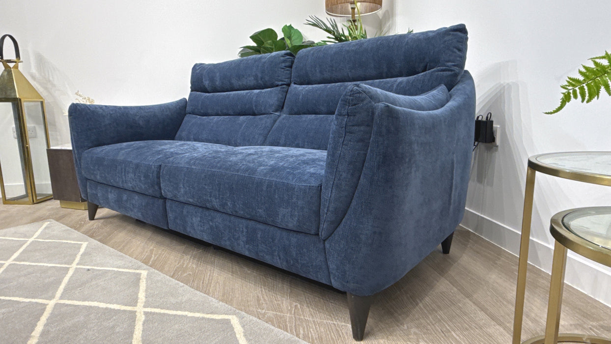 Sofology Sasso Fabric 2.5 Seater Power Recliner in Cosy Sherpa Denim