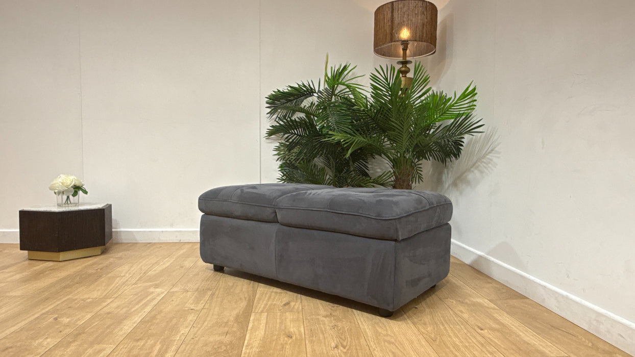 Sofology Marvella Fabric Dual Storage Footstool in Lifestyle Nubuck Feel Charcoal