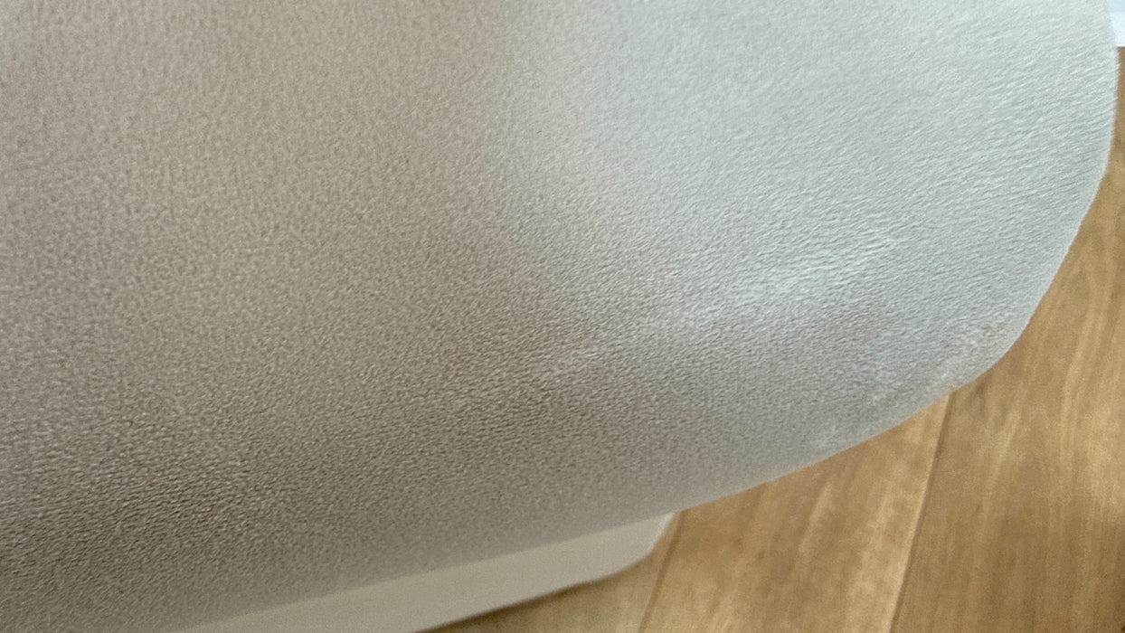 Sofology Oscar Fabric 4 Seater Gold Trim in Super Matt Velvet Ecru Mix