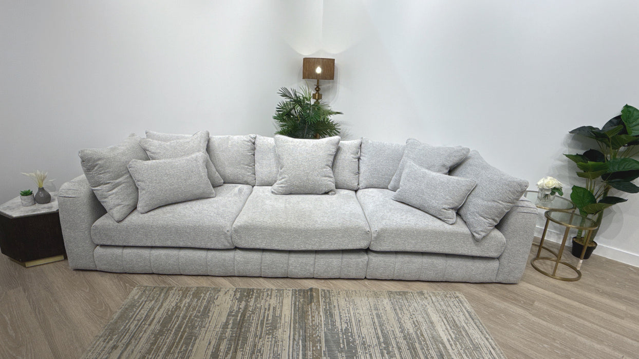 Sofology Westwood  Grande Seater Split Fabric Sofa in Boucle Silver