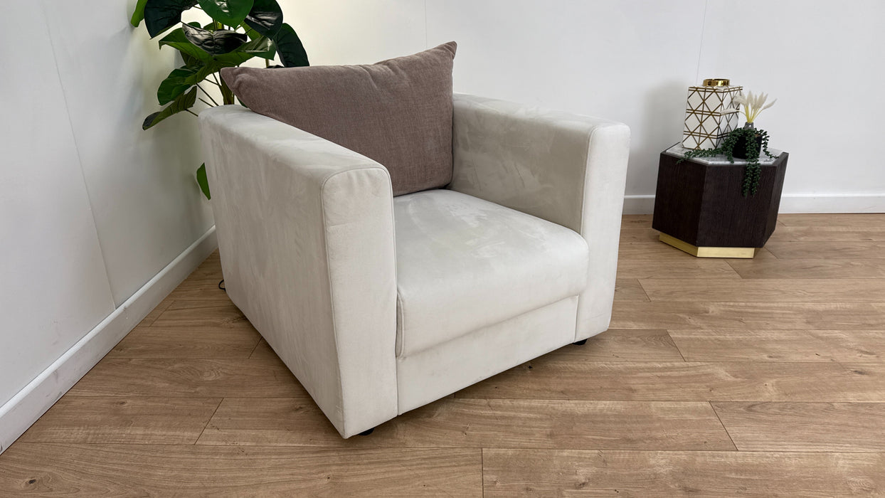 Sofology The Strand Fabric Chair in Matt Velvet Milk