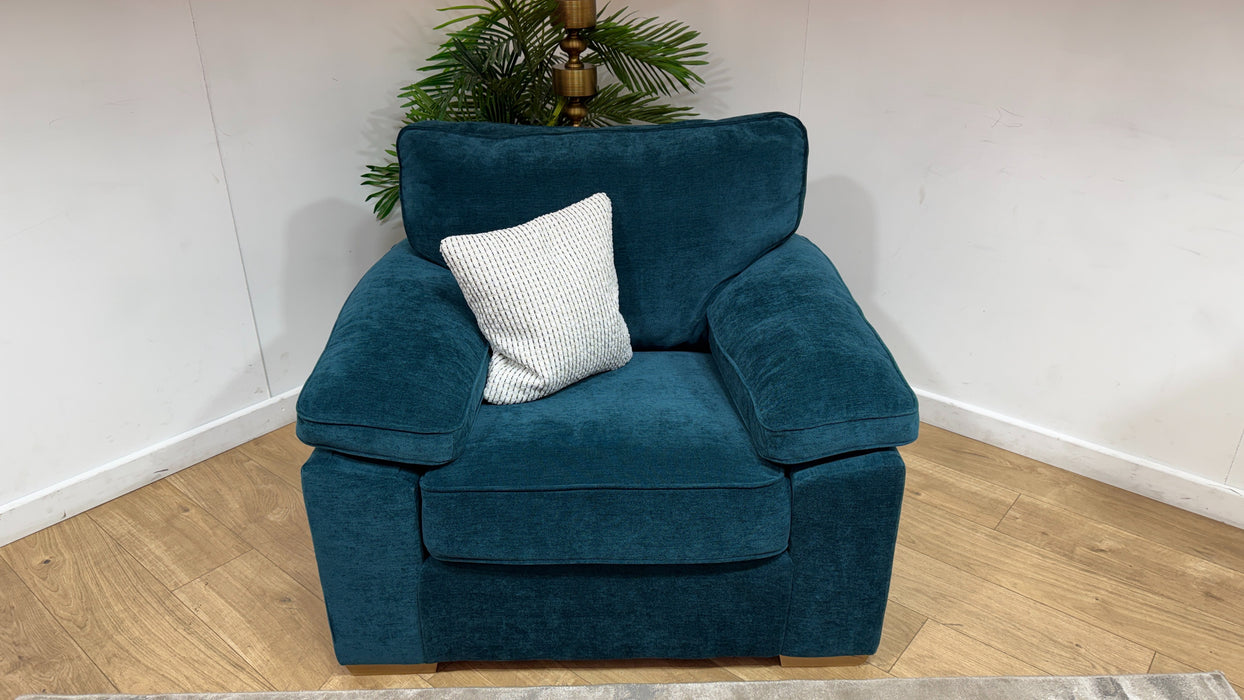 Sofology Brixton Fabric Chair in Soft Chenille Teal Mix