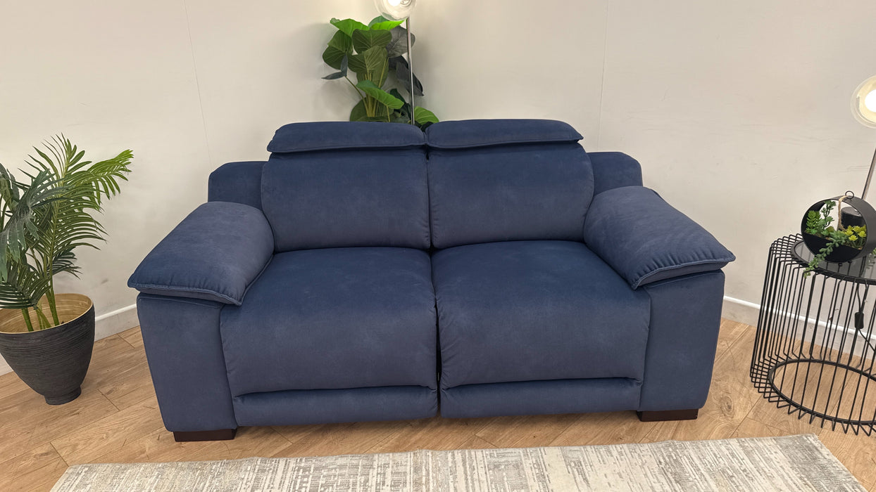 Sofology The Benz 2 Seater Fabric Recliner Sofa in Lifestyle Flecked Navy
