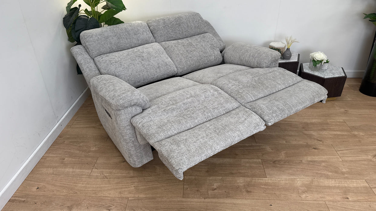 Sofology The Gracie 2 Seater Fabric Recliner Sofa in Hopsack Chenille Dove