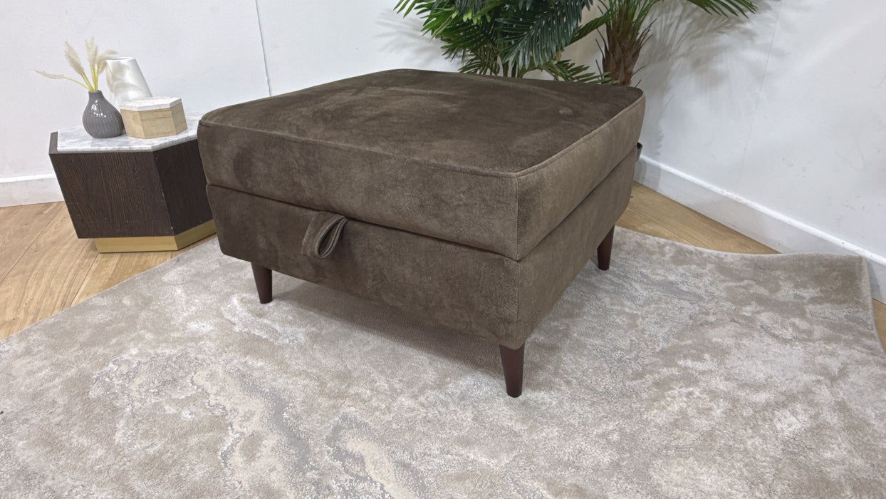 Sofology The Hackney Fabric Storage Memory Foam Footstool in Lifestyle Dapple Olive Green