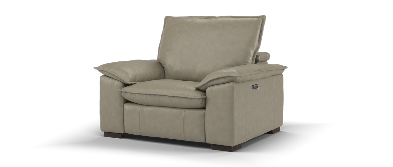 Sofology Embrace Leather Recliner Chair	in Stone