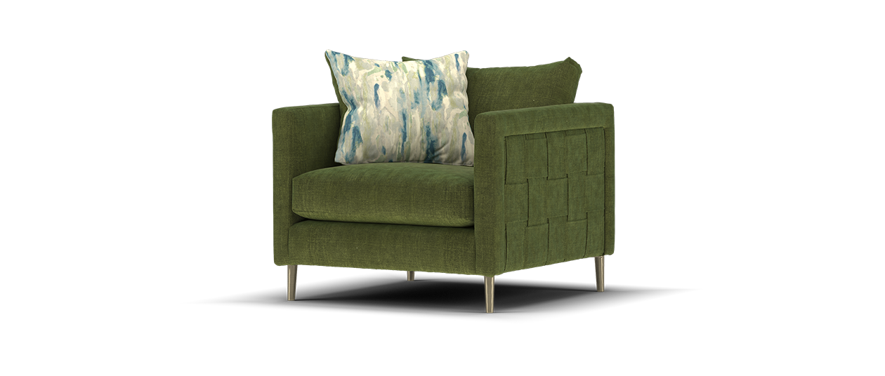 Sofology Essence Fabric Loveseat in Monde Moss / Teal
