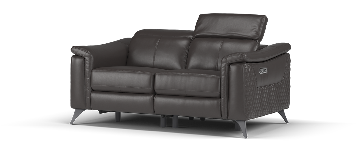Sofology Ezra Leather 2 Seater Recliner in  Charcoal