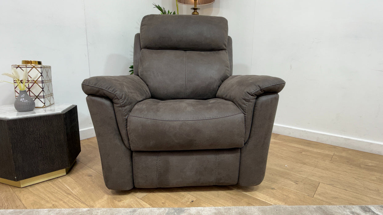 DFS Ivalee Fabric Chair Power Recliner in Pepper