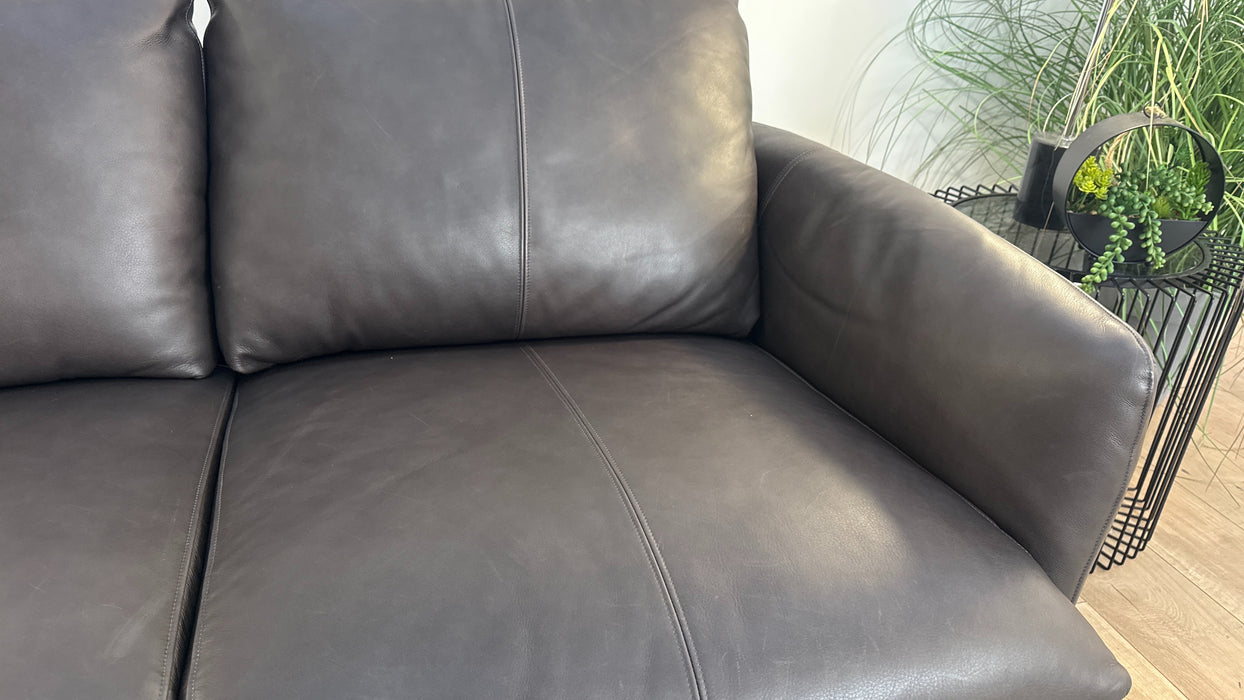 Sofology The Adler Leather 1 Corner 2 in Relaxed Soft Black Coffee