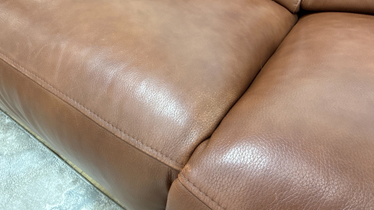 Sofology Bohemia Leather 3 Corner 1.5 Power Recliner/Headrest in Trusty Embossed Cognac