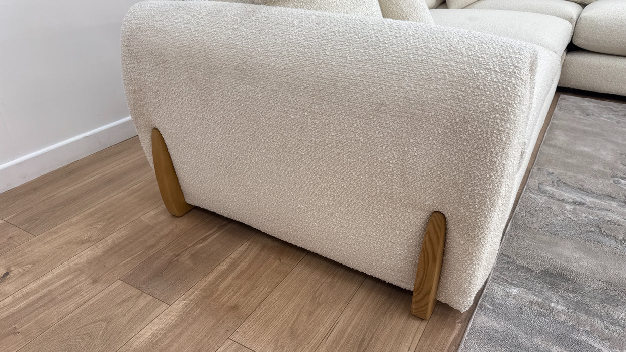 Sofology Marble Arch 3 Corner 1 Fabric Sofa in Cologne Wood Trim