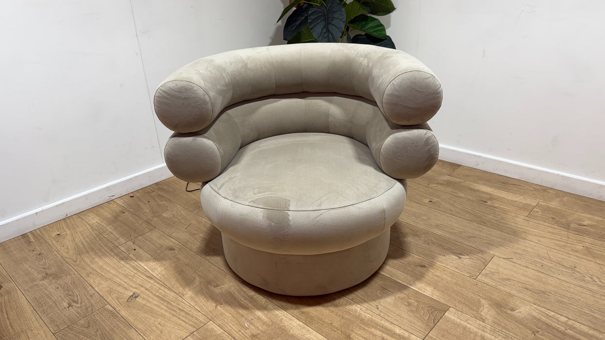 Sofology The Fitzrovia Fabric Accent Chair in Matt Velvet Stone Without Trim