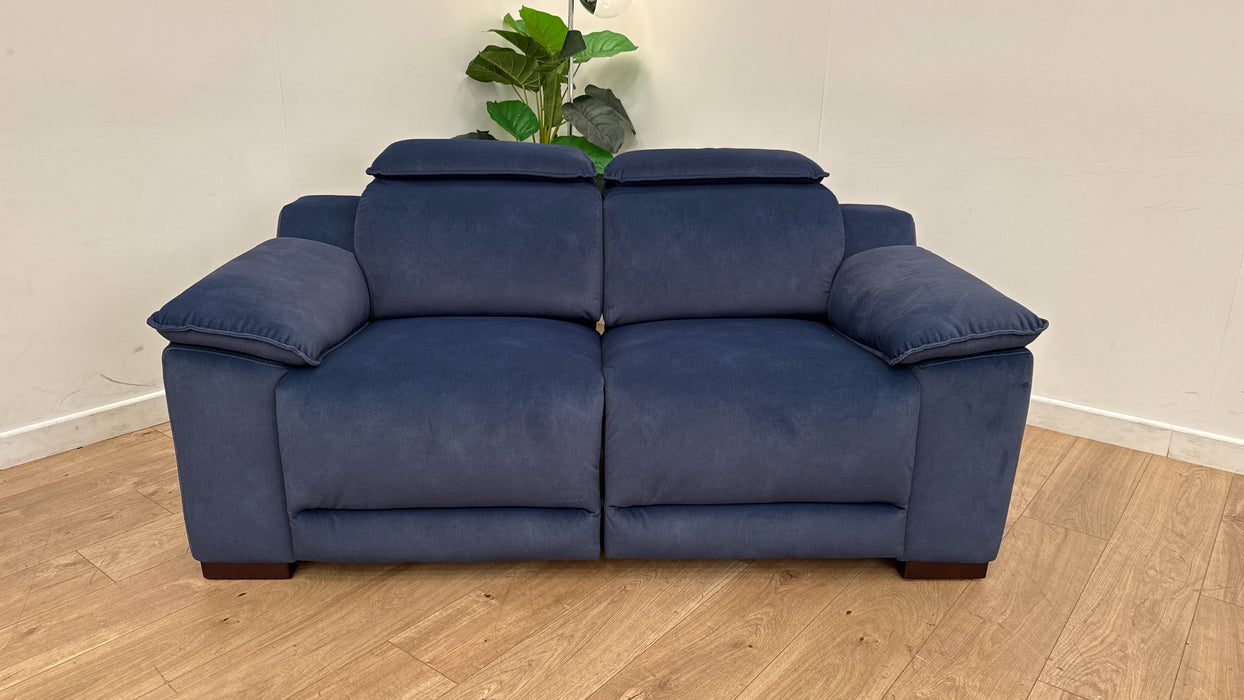 Sofology Benz Fabric 2 Seater Power Headrest/Recliner Heated Seat in Lifestyle Flecked Navy