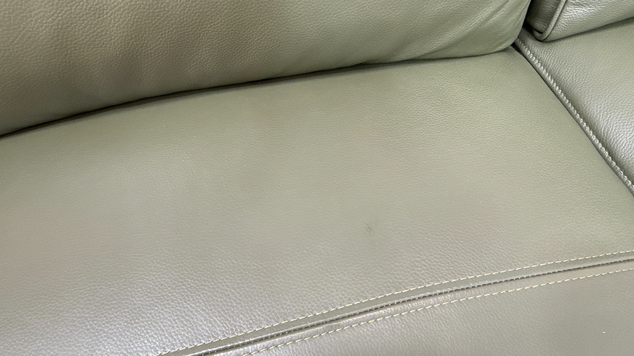 Sofology Plaza Leather 1.5 Corner 3 Seater Power Recliner/Headrest Heated Seats in Trusty Embossed Dark Olive