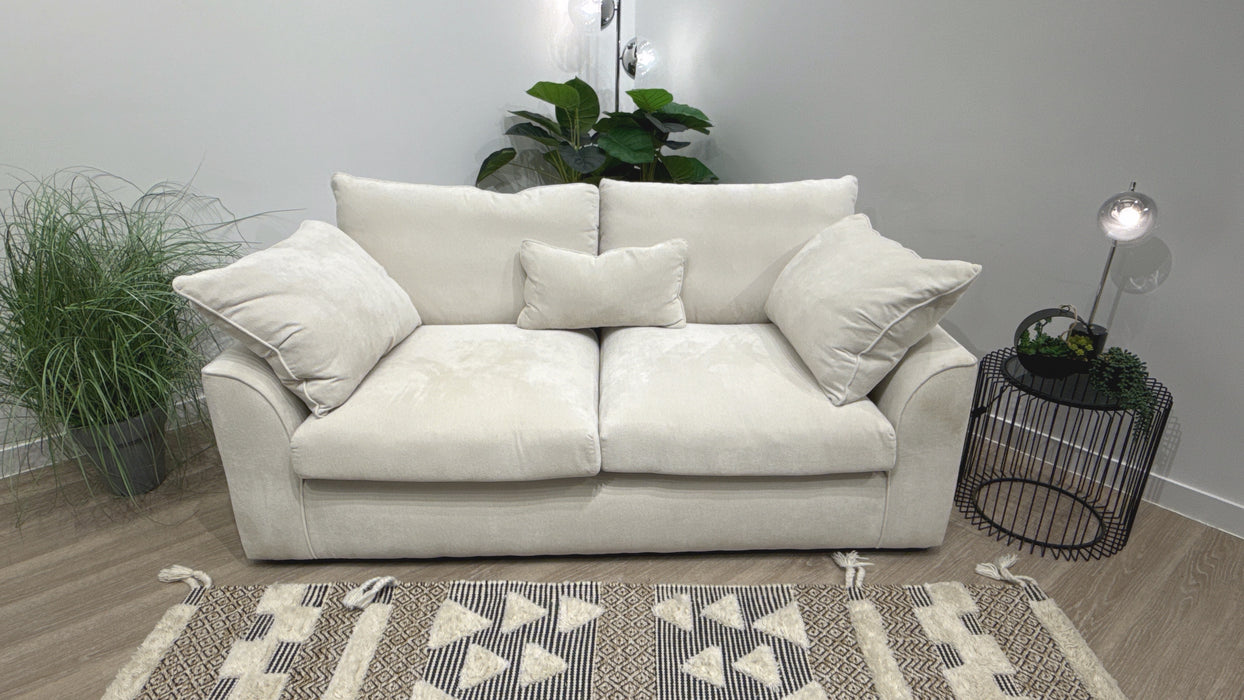 Sofology Georgio Fabric 3 Seater Extra Flex Seats in Lifestyle Plush Chenille Mist