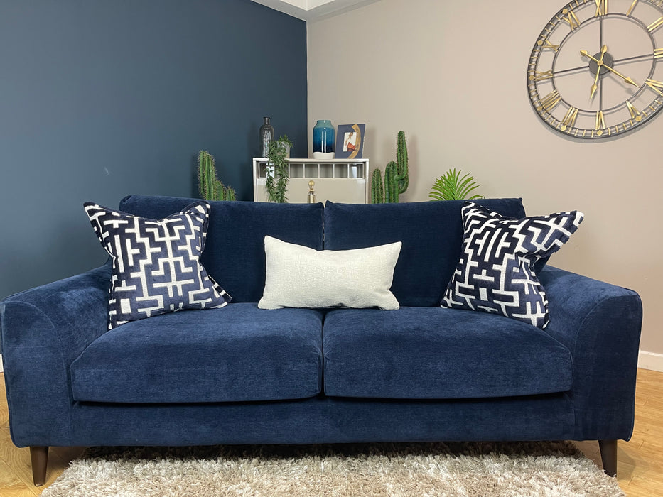 Mayfair 3 Seater - Soft Chenille Navy Mix Fabric (WA2)