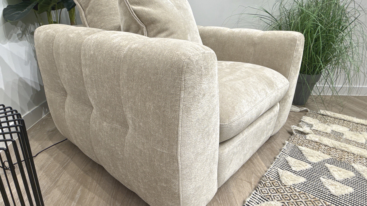 Sofology Hudson Fabric Chair in Luxury Sherpa Pebble