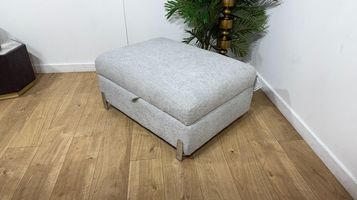 Sofology Westwood Fabric Storage Footstool in Soft Boucle Silver