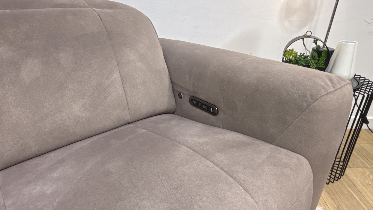 Sofology Lumiere Fabric 2.5 Seater Power Recliner/Headrest in Lifestyle Flecked Nutmeg